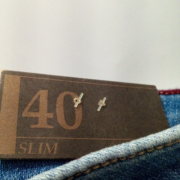 New Tainted Denim Jeans Mid Rise Slim Fit Hip Leg Men's Size 40 - Picture 7 of 16